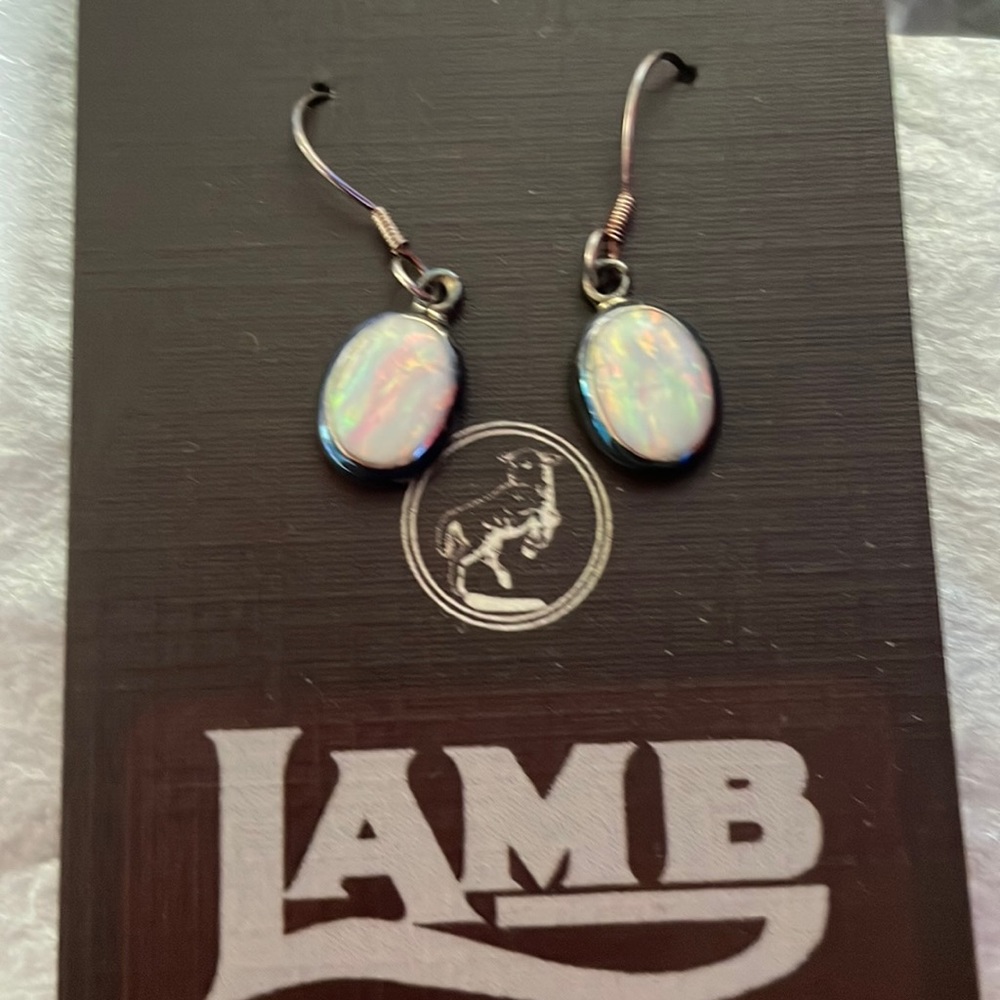 Sterling silver and opal earrings